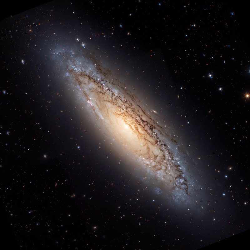 UFO Galaxy (NGC 2683), telescope photograph finished for print