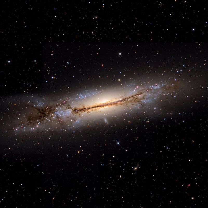 Hamburger Galaxy (NGC 3628), telescope photograph finished for print