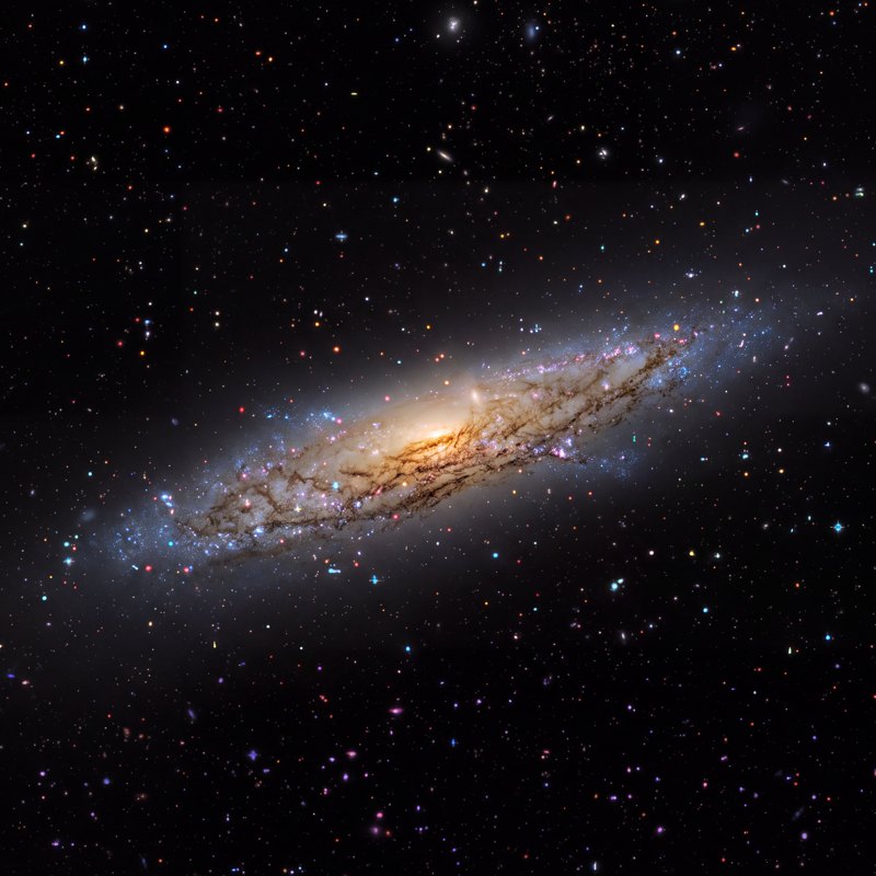 Whale Galaxy (NGC 4631), telescope photograph finished for print