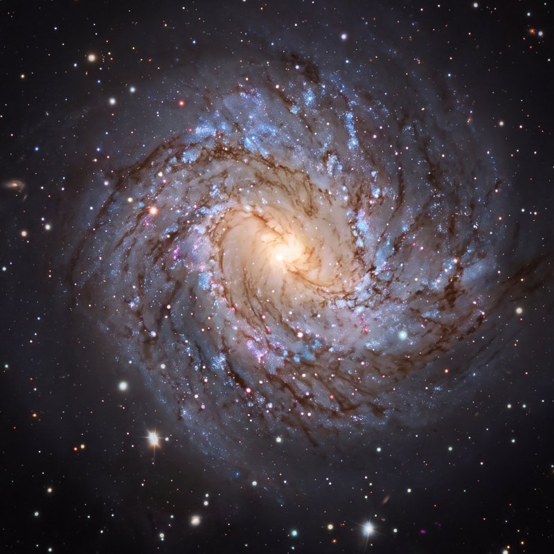 Southern Pinwheel Galaxy (M83 · NGC 5236), telescope photograph finished for print