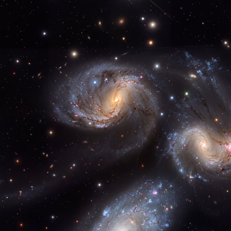 Stephan's Quintet (NGC 7319), telescope photograph finished for print