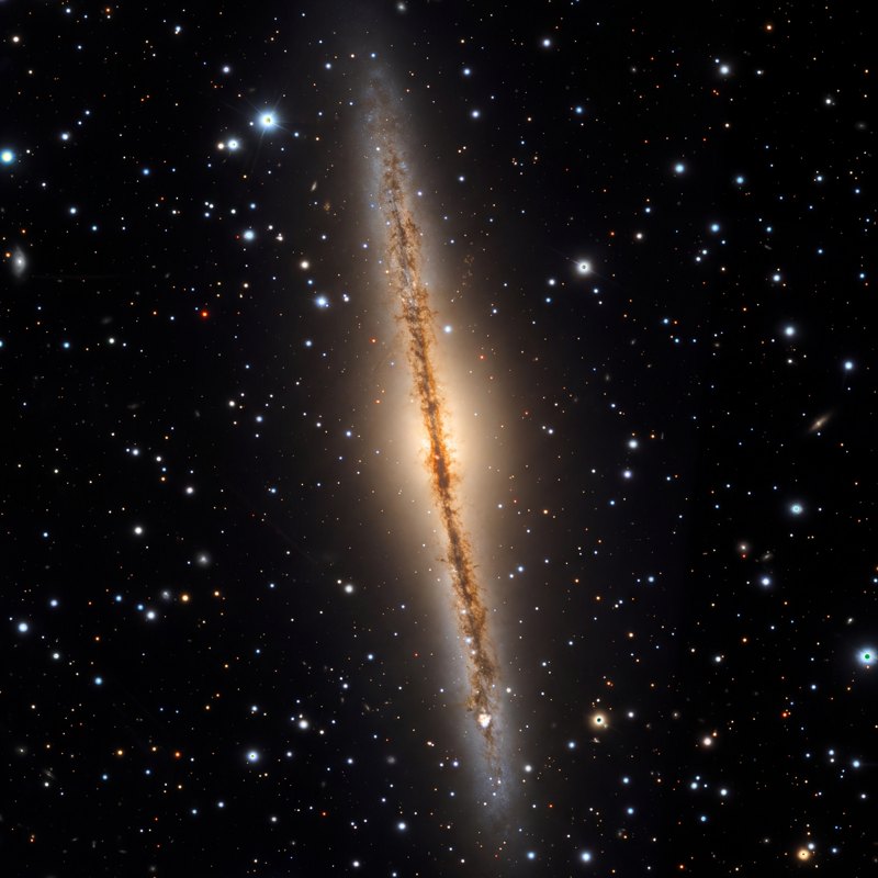 Silver Sliver Galaxy (NGC 891), telescope photograph finished for print