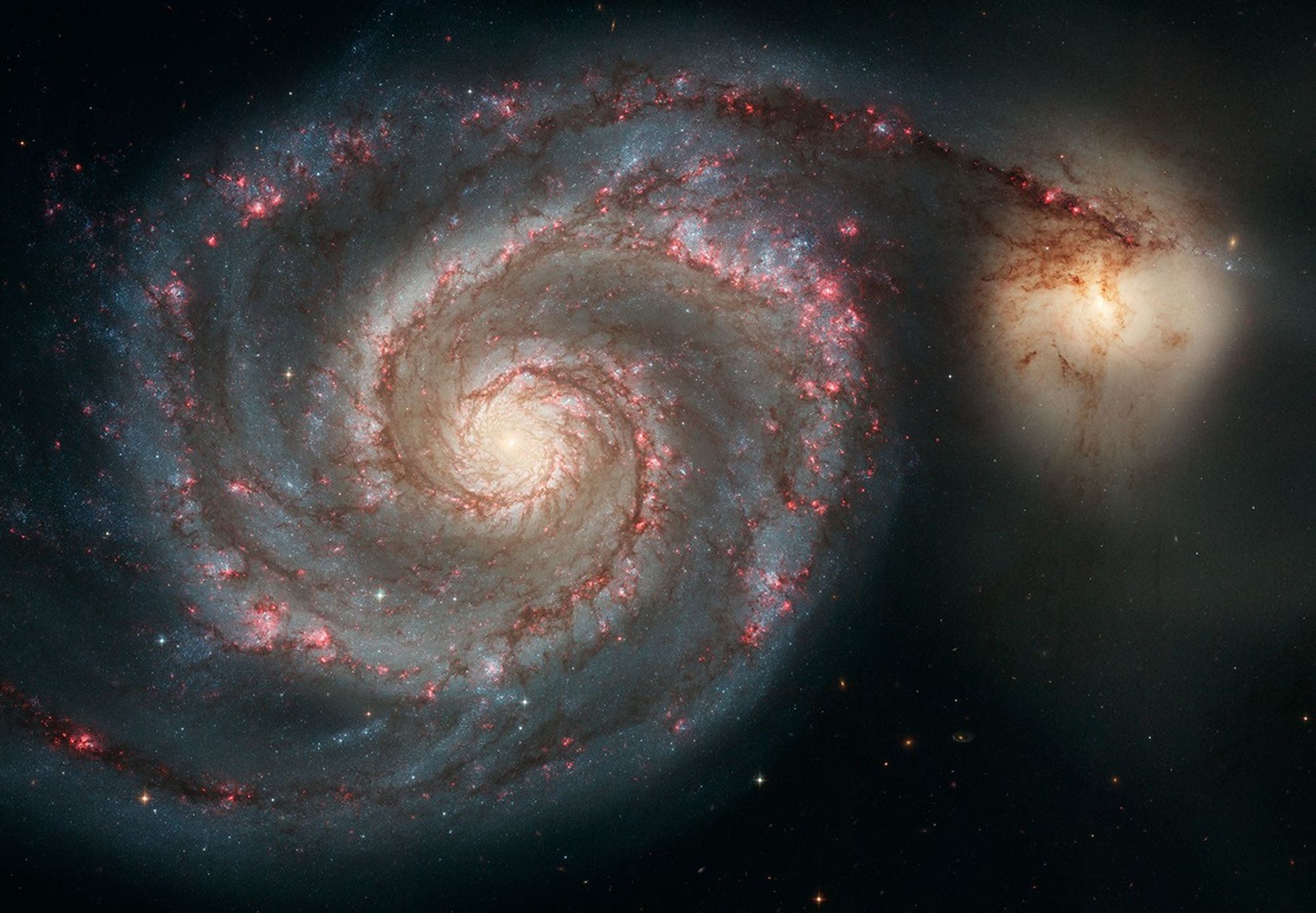 Hubble photograph of M51 and its companion